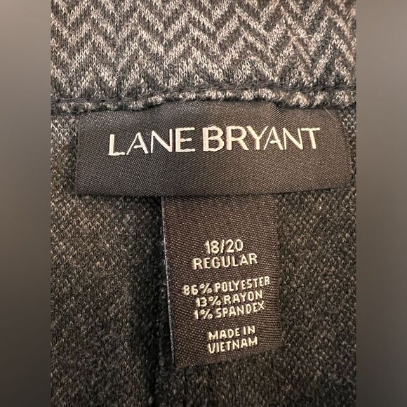 Lane Bryant Herringbone Wide Leg Pull On Pants Plus 18/20 Gray Stretch Workwear - Picture 4 of 6